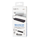 Productafbeelding LogiLink 3 Port Hub, USB-C --> USB-A 3.0 + cardreader Passief