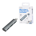 Productafbeelding LogiLink 2 Port Hub, USB-A --> USB-A 3.2 + cardreader Passief