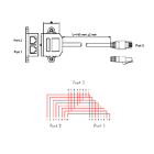 Productafbeelding LogiLink Kabel splitter RJ45 Cat5e voor netwerkconnectie Shielded