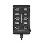 Productafbeelding LogiLink 10 Port Hub, USB-A 2.0 actief met schakelaar [1]