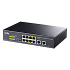 Productafbeelding Cudy Switch 8xRJ4 100Mbps,2x up,120W PoE+,unmanaged - FS1010P