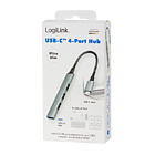 Productafbeelding LogiLink 4 Port Hub, USB-C --> 1xUSB-A 3.2 + 3xUSB-A 2.0 Passief