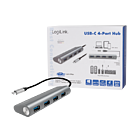 Productafbeelding LogiLink 4 Port Hub, USB-C --> USB-A 3.0 Passief